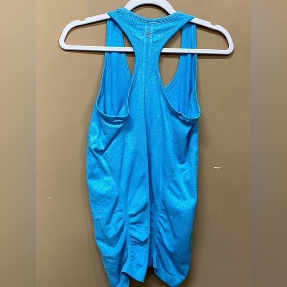 Athleta Tank Women's Sz M Fastest Track Racerback Seamless Blue Ruched #643266 - Picture 2 of 5